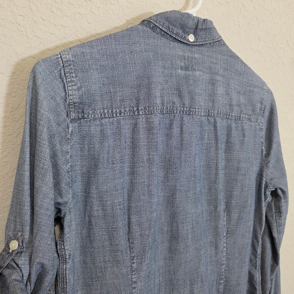 J Crew Factory Perfect Shirt Womens S Chambray Button Up Casual Cotton Fall - Picture 11 of 12
